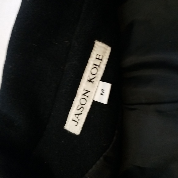 Jason Kole Black Wool Double Breasted Pea Coat - Picture 3 of 7